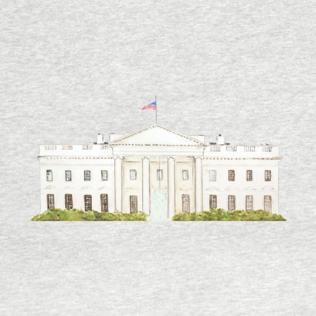 the white house watercolor by colorandcolor